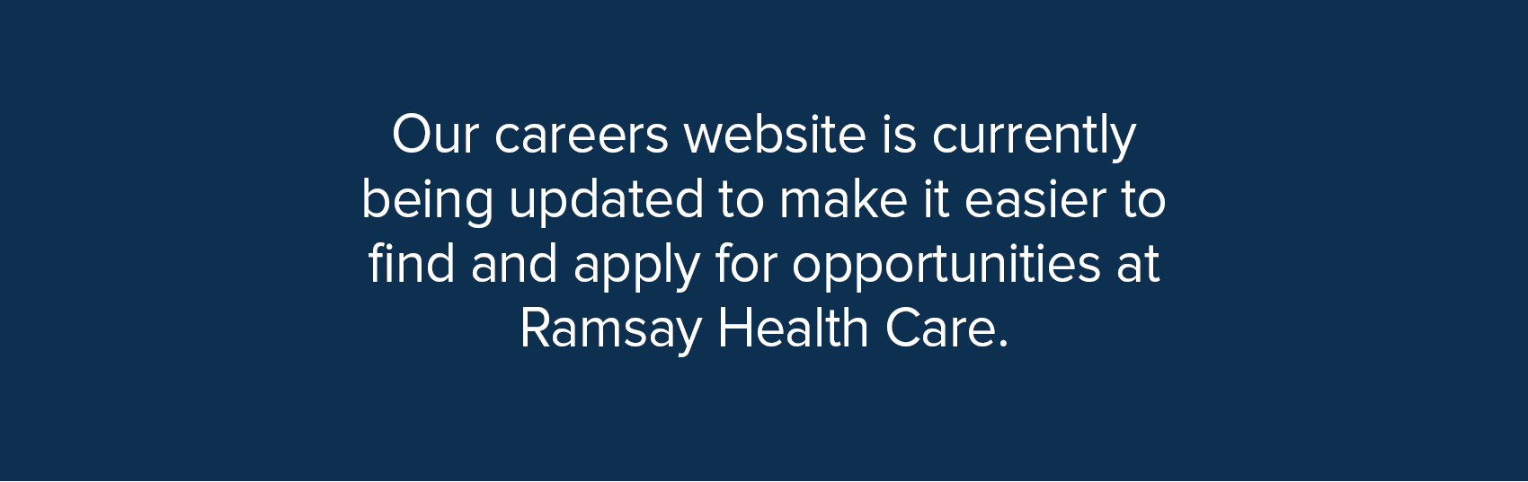 Ramsay Careers Banner